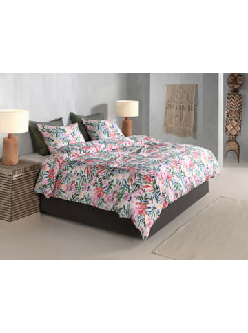 Zo!Home Satijnen beddengoedset "Evita" lichtroze/groen