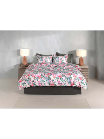 Zo!Home Satijnen beddengoedset "Evita" lichtroze/groen