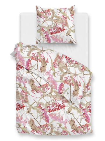 Zo!Home Satin-Bettwäsche-Set "Dario" in Rosa/ Beige