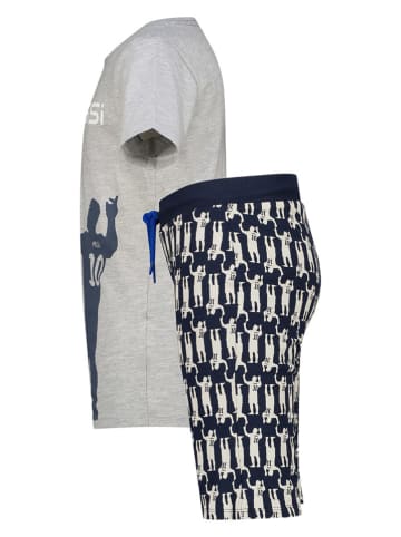 Messi Pyjama in Grau/ Dunkelblau