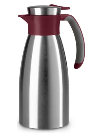 Emsa Isolierkanne "Soft Grip" in Silber/ Bordeaux - 1 l