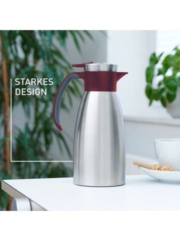 Emsa Dzbanek termiczny "Soft Grip" w kolorze srebrno-bordowym - 1 l