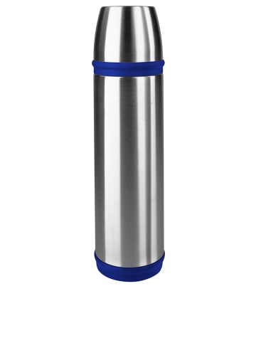 Emsa Isolierflasche "Captain" in Chrom/ Blau - 1 l