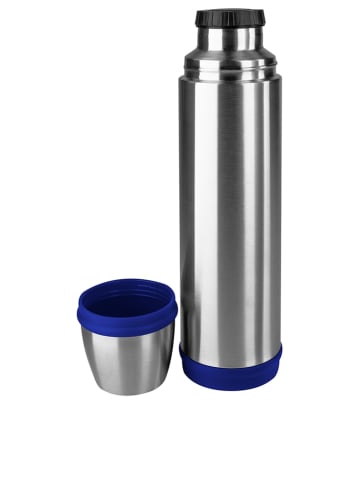 Emsa Isolierflasche "Captain" in Chrom/ Blau - 700 ml