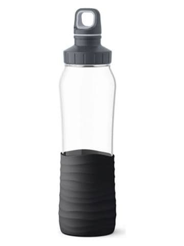 Emsa Trinkflasche "Drink2Go - Glas" in Schwarz - 700 ml