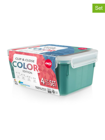 Emsa 4er-Set: Frischhaltedose "Clip & Close" in Grün