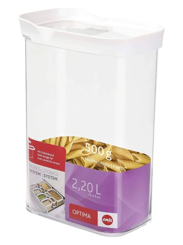 Emsa Schüttdose "Optima" in Transparent/ Weiß - 2,2 l