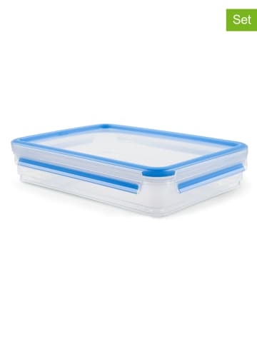 Emsa 2er-Set: Aufschnittboxen "Clip and Close" in blau - 1,65 l