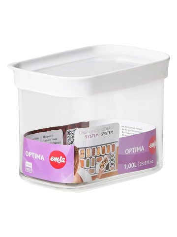 Emsa Pojemnik "Optima" w kolorze białym - 1 l