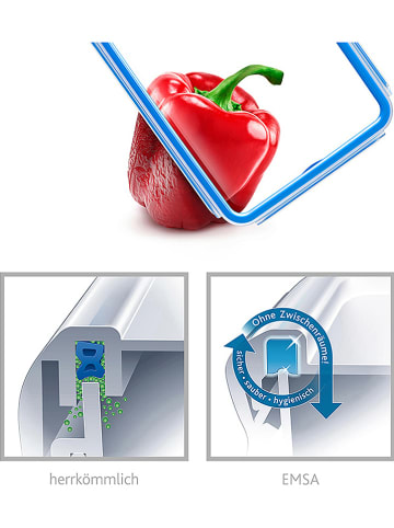 Emsa Frischhaltedose "Clip & Close" in Blau - 2 l