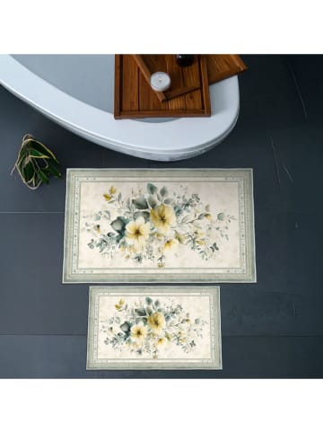 Mijolnir Dywaniki łazienkowe (2 szt.) w kolorze zielono-kremowo-żółtym