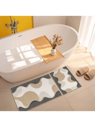 Mijolnir Dywaniki łazienkowe (2 szt.) w kolorze beżowo-szaro-białym