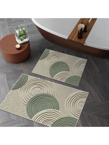 Mijolnir 2-delige set: badmatten groen/beige