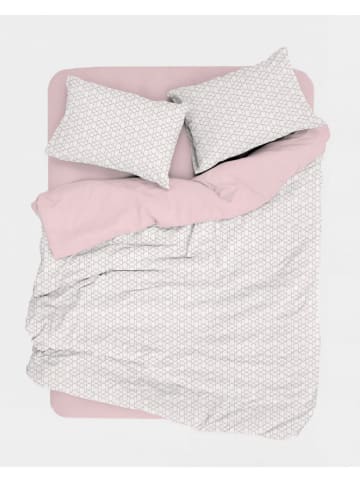 Mijolnir Renforcé beddengoedset wit/lichtroze