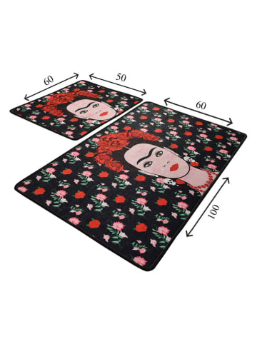 Mijolnir 2-delige set: badmatten zwart/rood