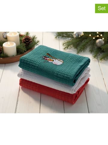 Mijolnir Ściereczki (3 szt.) w kolorze czerwono-biało-zielonym do naczyń