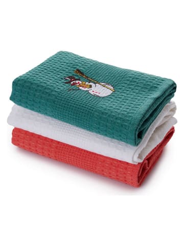 Mijolnir 3-delige set: theedoeken rood/wit/groen