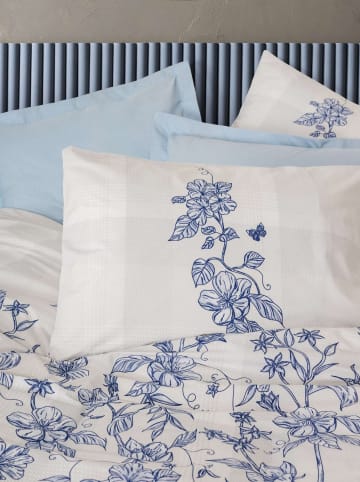 Mijolnir Renforcé beddengoedset "Linora" wit/blauw