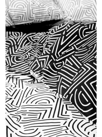 Mijolnir Renforcé-Bettwäsche-Set "Maze" in Schwarz/ Weiß