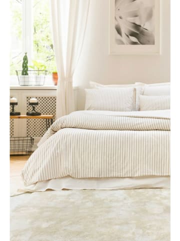 Mijolnir 4tlg. Bettbezug-Set "Nives" in Beige/ Weiß