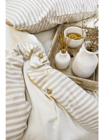 Mijolnir 4-delige beddengoedset "Nives" beige/wit