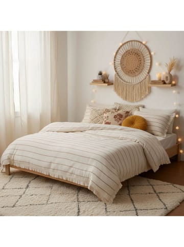 Mijolnir Renforcé-Bettwäsche-Set "Porto" in Creme/ Braun