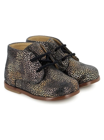 Pom D'api Leder-Boots in Anthrazit/ Gold