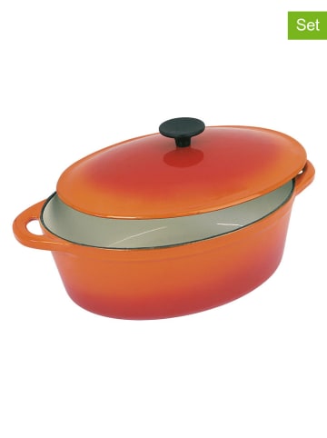 Sitram 2-delige set: smoorpan ''Grand Chef'' oranje - 9 l