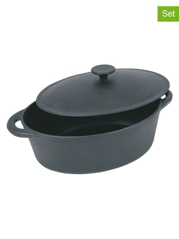 Sitram 2-delige set: smoorpan ''Gourmet'' grijs - 9 l