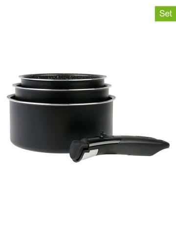 Sitram 4-delige set: kookpotten ''A-Family'' zwart
