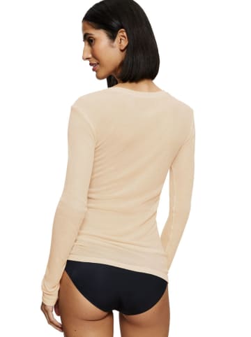 Triumph Koszulka "Beauty Layers" w kolorze beżowym