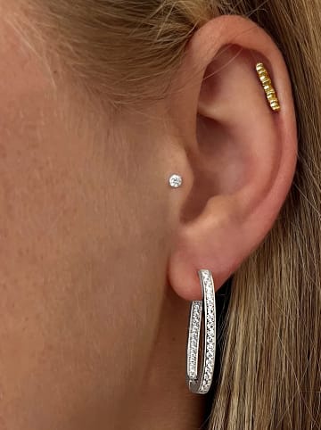 Eclat d'Argent Silber-Creolen mit Edelsteinen