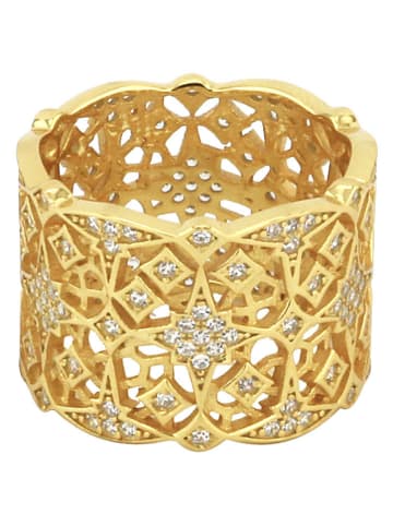 Eclat d'Argent Pozłacany pierścionek z cyrkonią