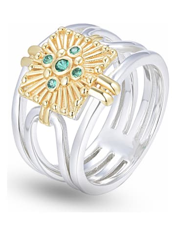 Eclat d'Argent Vergold. Ring mit Edelsteinen
