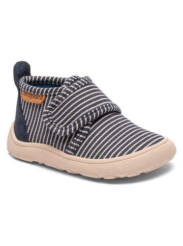 bisgaard Leren pantoffels donkerblauw/wit