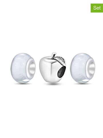 CHARM'S 3er-Set: Silber-Beads mit Muranoglas