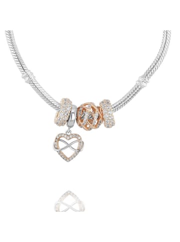 CHARM'S 4-delige set: rosévergulde beads en hanger