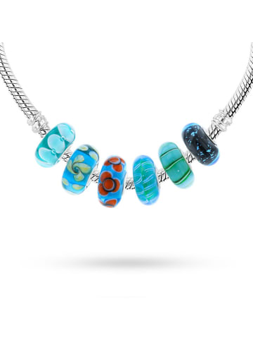CHARM'S 6er-Set: Silber-Beads mit Muranoglas