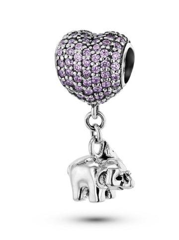 CHARM'S Silber-Bead mit Edelsteinen