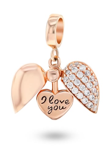 CHARM'S Rosévergulde hanger met edelstenen