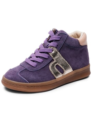 bisgaard Leder-Sneakers in Lila/ Gold