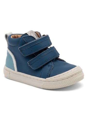 bisgaard Leder-Sneakers in Blau/ Hellblau/ Weiß
