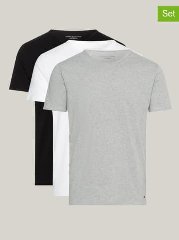 Tommy Hilfiger 3er-Set: Shirts in Weiß/ Schwarz/ Grau