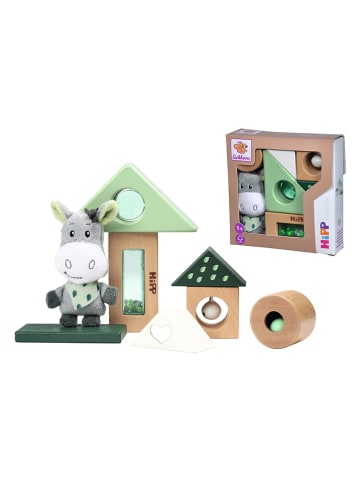 Eichhorn Bouwstenen en pluchen ezel met geluid "HiPP" - vanaf 12 maanden