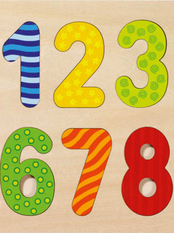 Goki 10-delige puzzel "Getallen 0-9" - vanaf 2 jaar