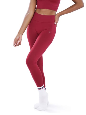 Athleas Legginsy sportowe "Evelin" w kolorze czerwonym