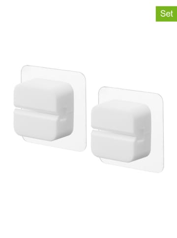 Yamazaki Klipsy uniwersalne (2 szt.) "Tower" w kolorze białym - 4,5 x 4,5 x 1,8 cm