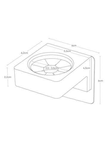 Yamazaki Multifunktionsaufhängung "Tower" in Schwarz - (B)6 x (H)6 x (T)6,2 cm