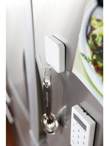 Yamazaki Haczyk magnetyczny "Tower" w kolorze białym - 4,8 x 4,8 x 3,3 cm