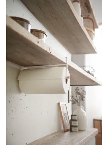 Yamazaki Küchenrollen-Halter "Tosca" in Weiß/ Natur - (B)2 x (H)12 x (T)32 cm